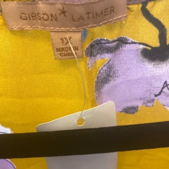 GIBSON LATIMER FLORAL DESIGN BLOUSE SIZE 1X - Picture 5 of 6